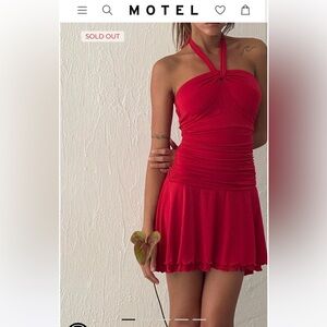 Motel Rocks Bidi Bandeau Halterneck Mini Dress NWT